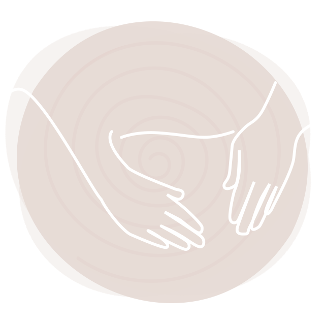 Illustration Hände bei Belly Bonding, ganzheitliche Massage für Schwangere von Veravie Köln